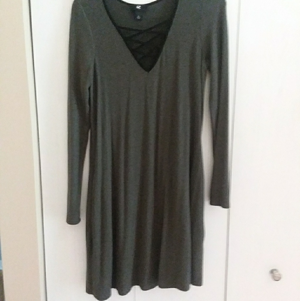Olive green sweater dress